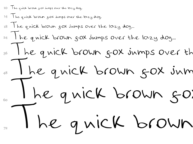 Quick Note font waterfall